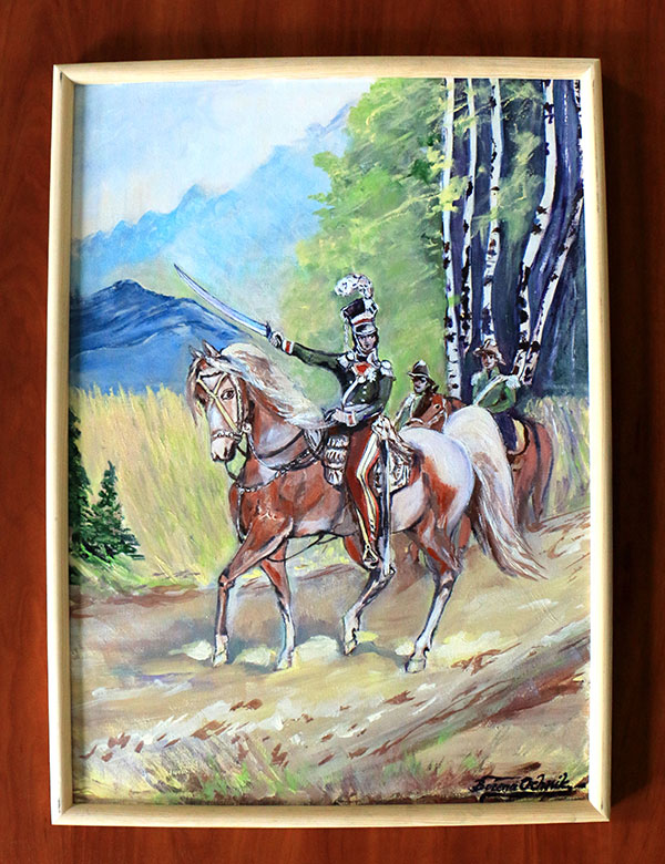 Obraz przedstawiający ułana na koniu
