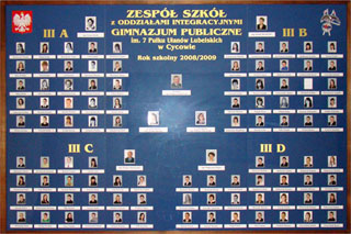 Absolwenci Gimnazjum Publicznego w Cycowie z roku szkolnego 2008/2009