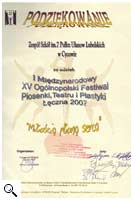 I Międzynarodowy XV Ogólnopolski Festiwal Piosenki, Teatru i Plastyki Łęczna 2007
