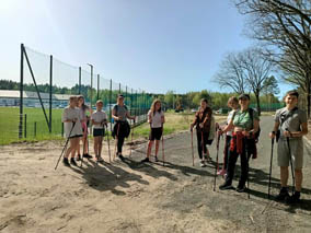 Pierwsze zajęcia NORDIC WALKING dla uczniów Zespołu Szkół w Cycowie