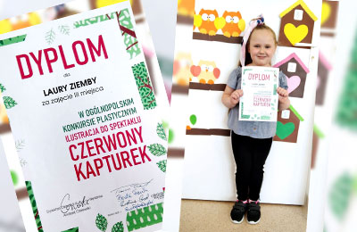 Sukces przedszkolaka w Ogólnopolskim Konkursie Plastycznym pt. „Czerwony Kapturek”