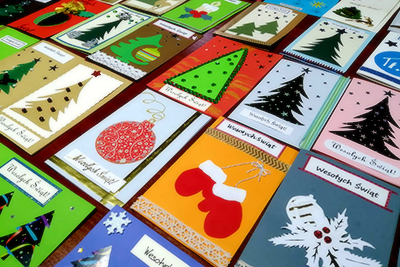 Ręcznie wykonane kartki świąteczne wraz z życzeniami już wysłane…