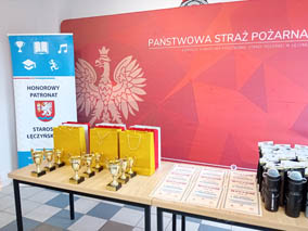Na podium w etapie powiatowym Ogólnopolskiego Turnieju Wiedzy Pożarniczej „Młodzież Zapobiega Pożarom”