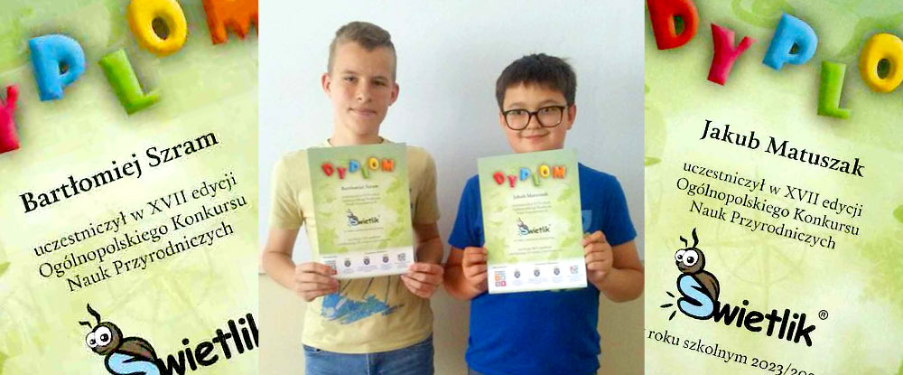Sukces naszych uczniów w Ogólnopolskim Konkursie Nauk Przyrodniczych „Świetlik”