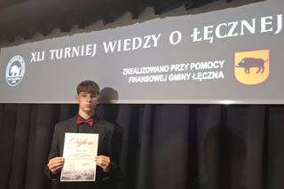 Laureat XLI Turnieju Wiedzy o Łęcznej